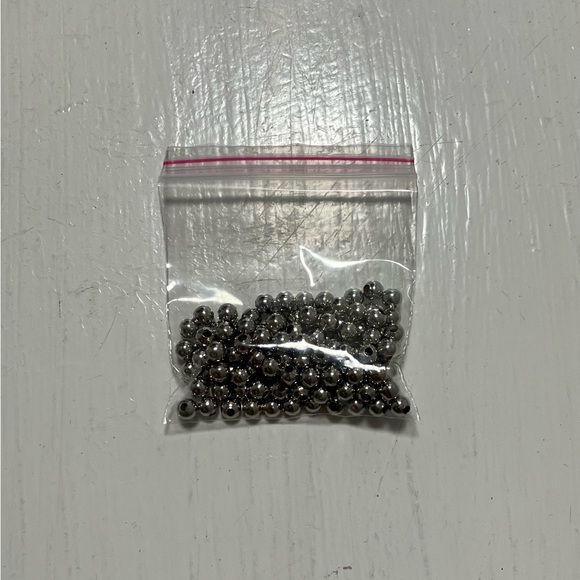 100 PCS Rhodium Plated Tiny Ball Beads, Ball Spacer Beads, Rhodium Ball Beads - Picture 2 of 2